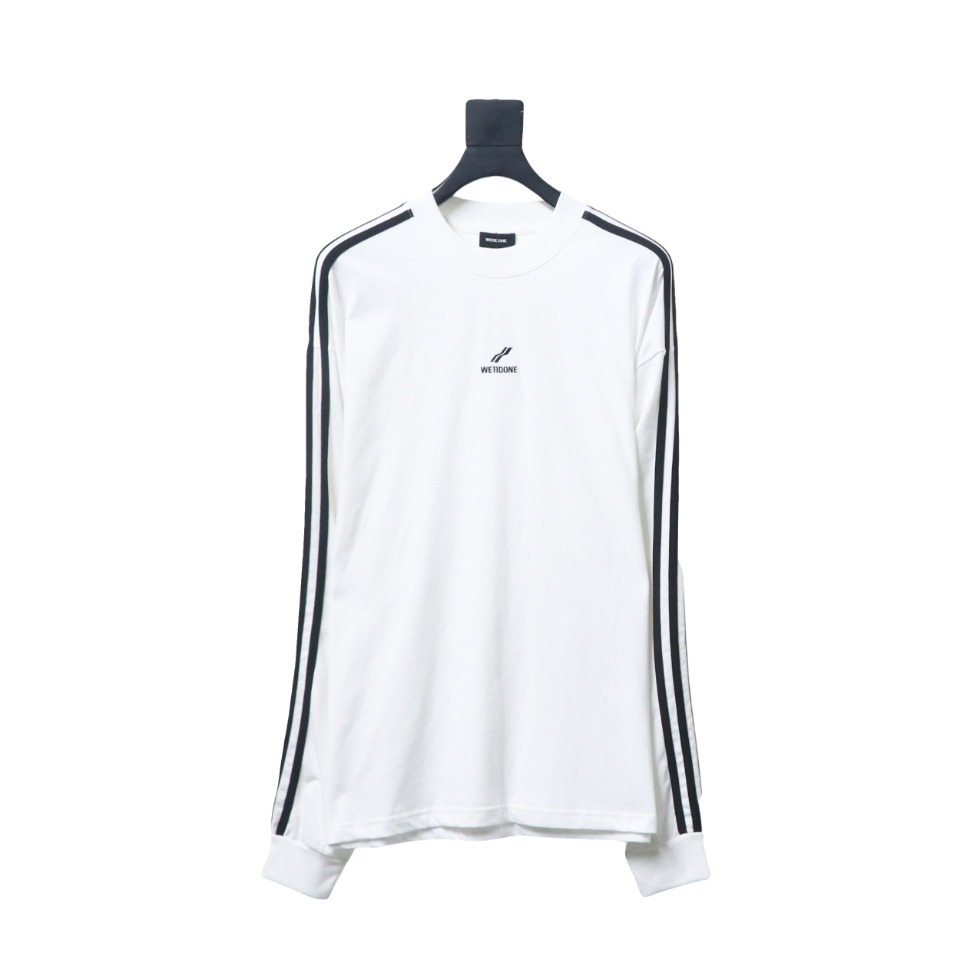 We11 Done 24FW Three Stripes Long Sleeve T-Shirt White