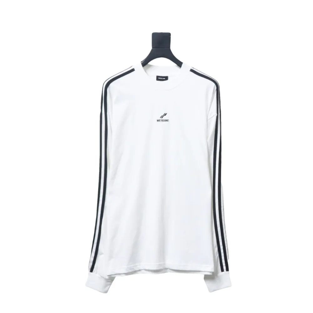 We11 Done 24FW Three Stripes Long Sleeve T-Shirt White