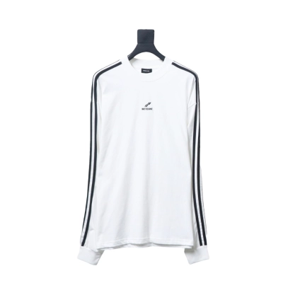 We11 Done 24FW Three Stripes Long Sleeve T-Shirt White 01