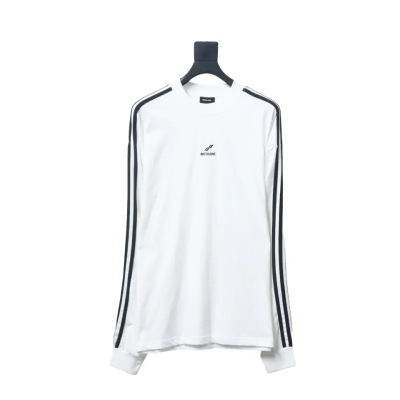 We11 Done 24FW Three Stripes Long Sleeve T-Shirt White