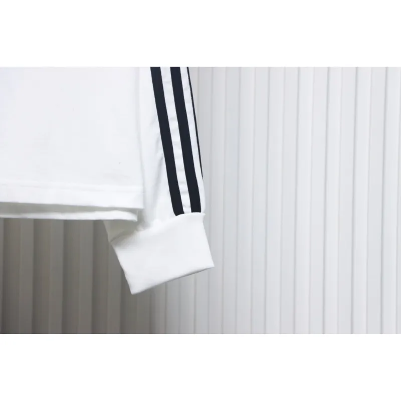 We11 Done 24FW Three Stripes Long Sleeve T-Shirt White