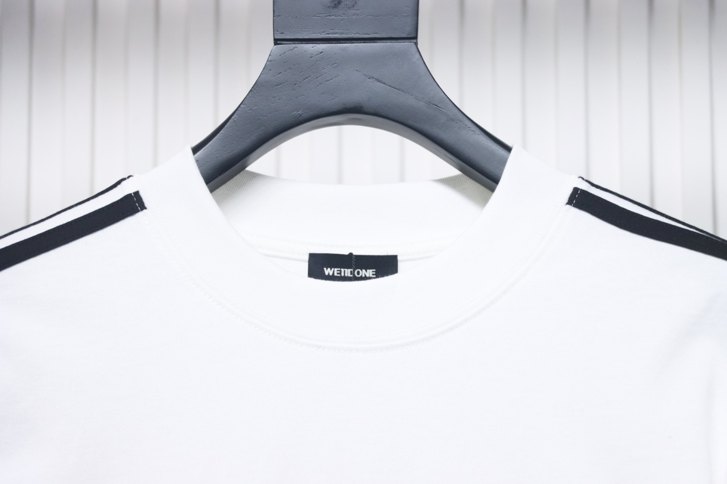 We11 Done 24FW Three Stripes Long Sleeve T-Shirt White