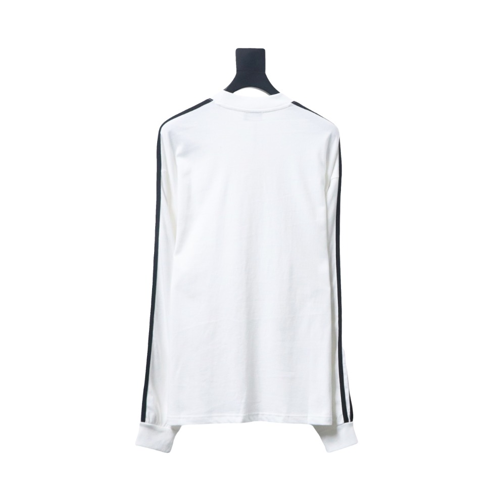 We11 Done 24FW Three Stripes Long Sleeve T-Shirt White