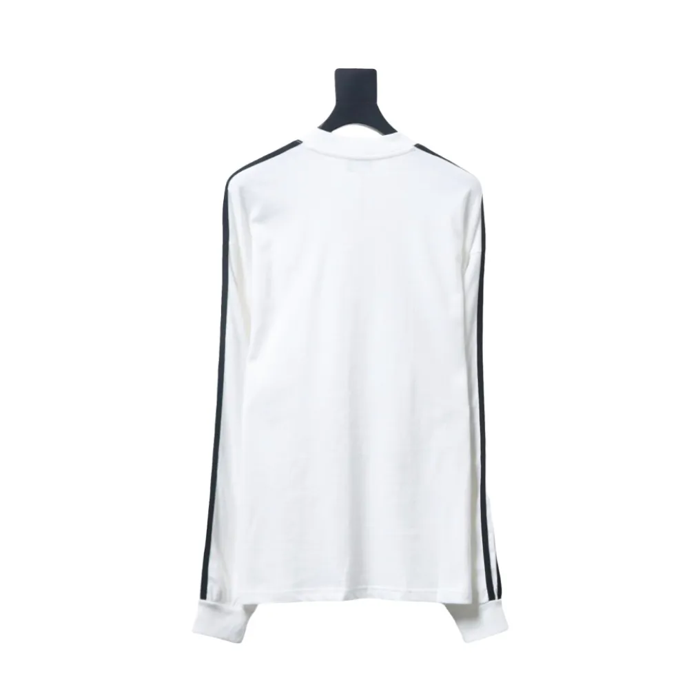 We11 Done 24FW Three Stripes Long Sleeve T-Shirt White