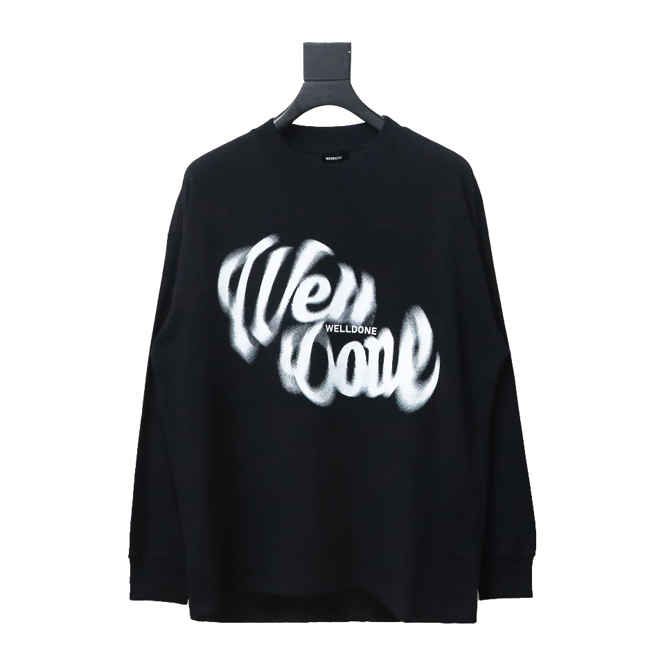 We11 Done 24FW WE Dynamic Letter Print Long-Sleeved T-shirt