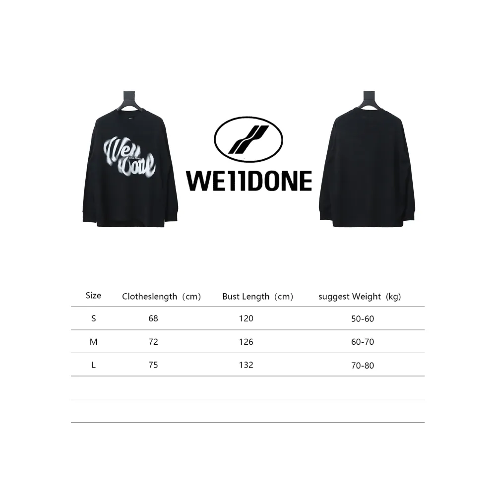 We11 Done 24FW WE Dynamic Letter Print Long-Sleeved T-shirt