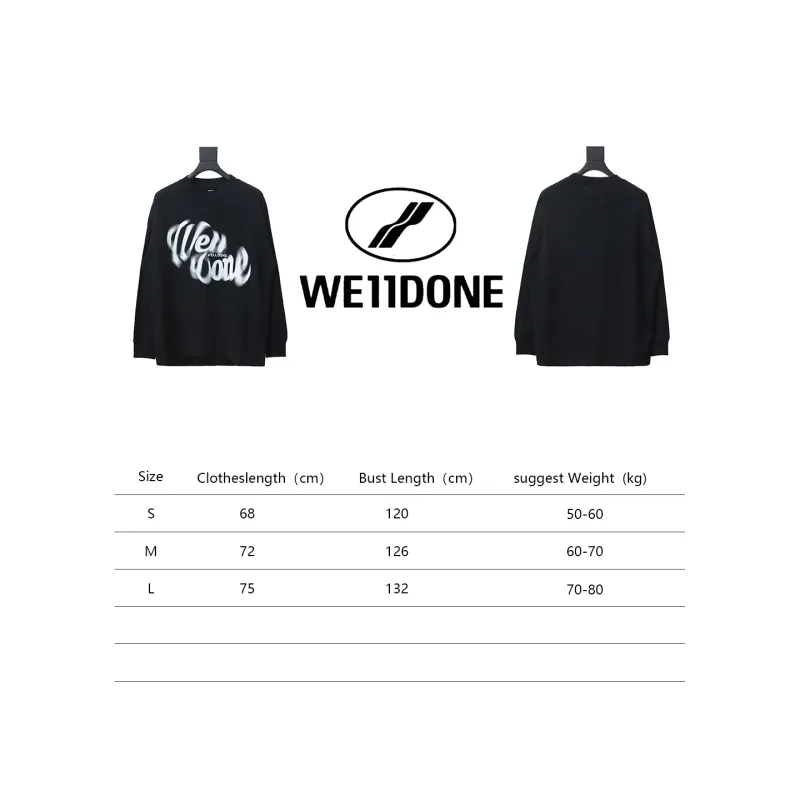 We11 Done 24FW WE Dynamic Letter Print Long-Sleeved T-shirt