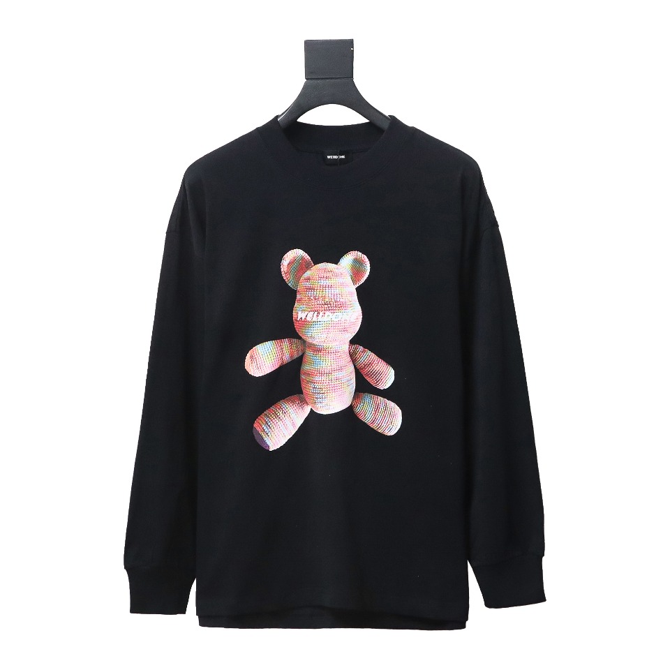 We11 Done 24FW WE Wool Bear Print Long-Sleeved T-shirt