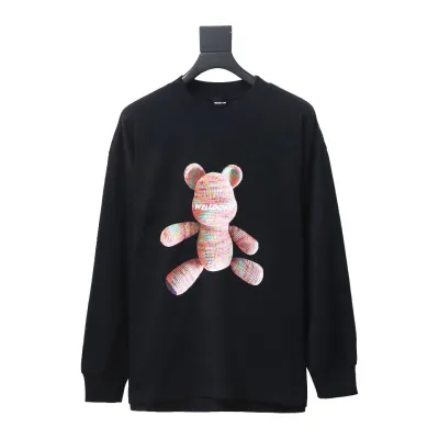 We11 Done 24FW WE Wool Bear Print Long-Sleeved T-shirt 01