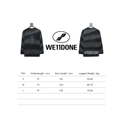 We11 Done 24SS Cute Love Skull Gradient Print Couple Long-Sleeved T-shirt Black 02
