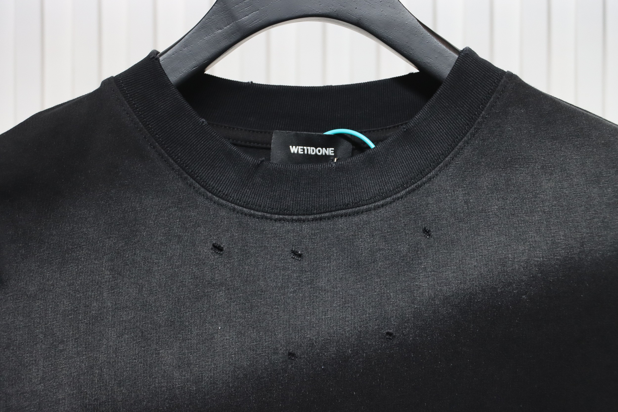 We11 Done 24SS Cute Love Skull Gradient Print Couple Long-Sleeved T-shirt Black