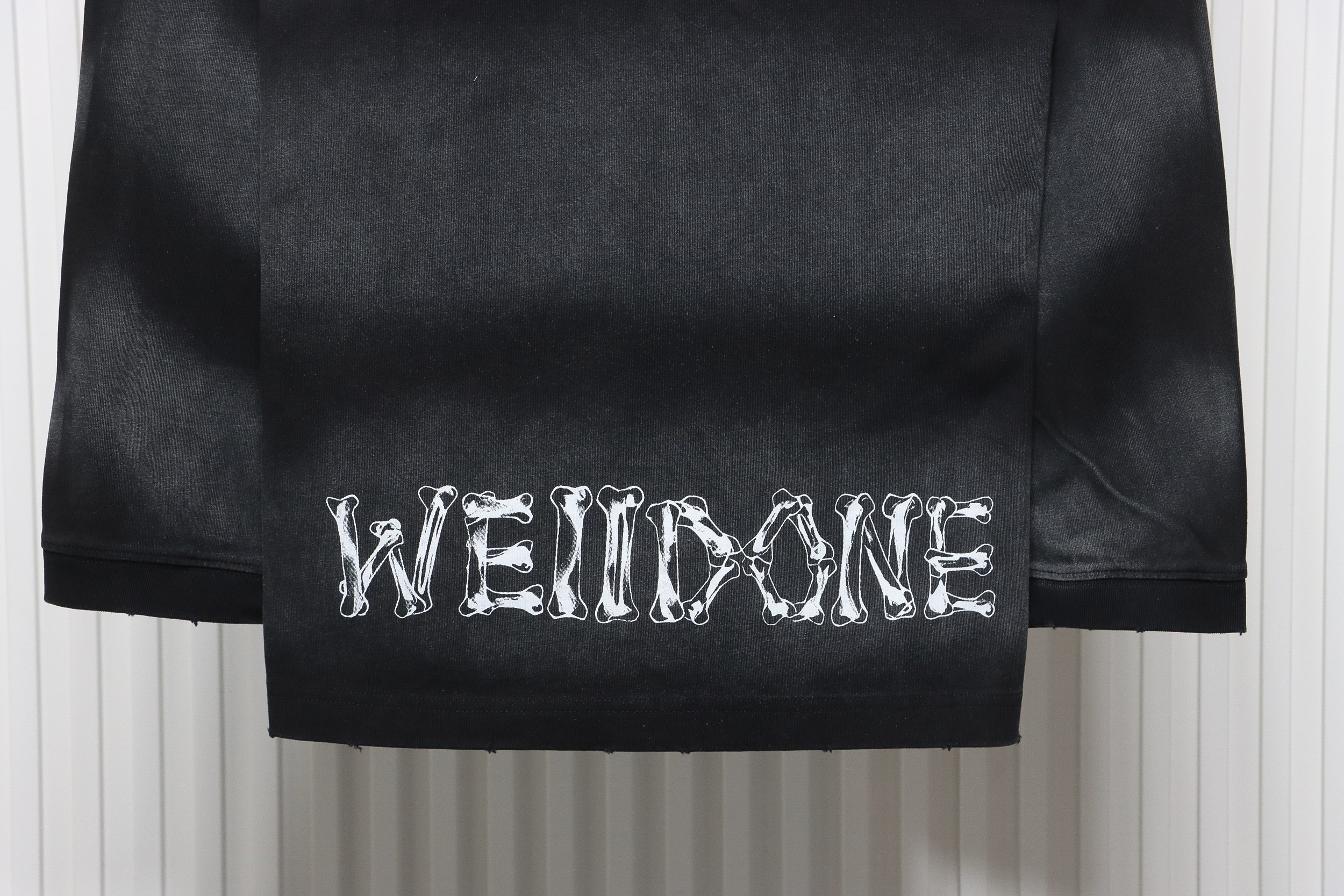 We11 Done 24SS Cute Love Skull Gradient Print Couple Long-Sleeved T-shirt Black