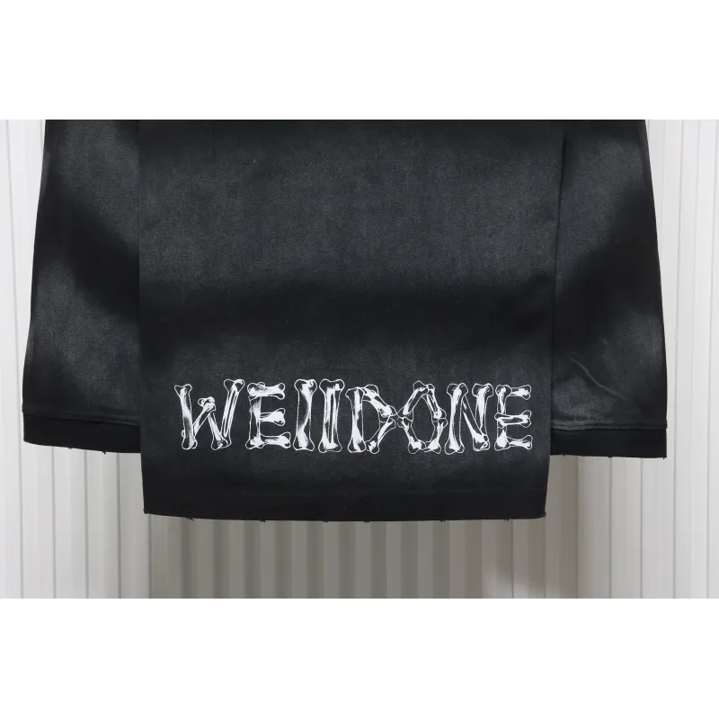 We11 Done 24SS Cute Love Skull Gradient Print Couple Long-Sleeved T-shirt Black