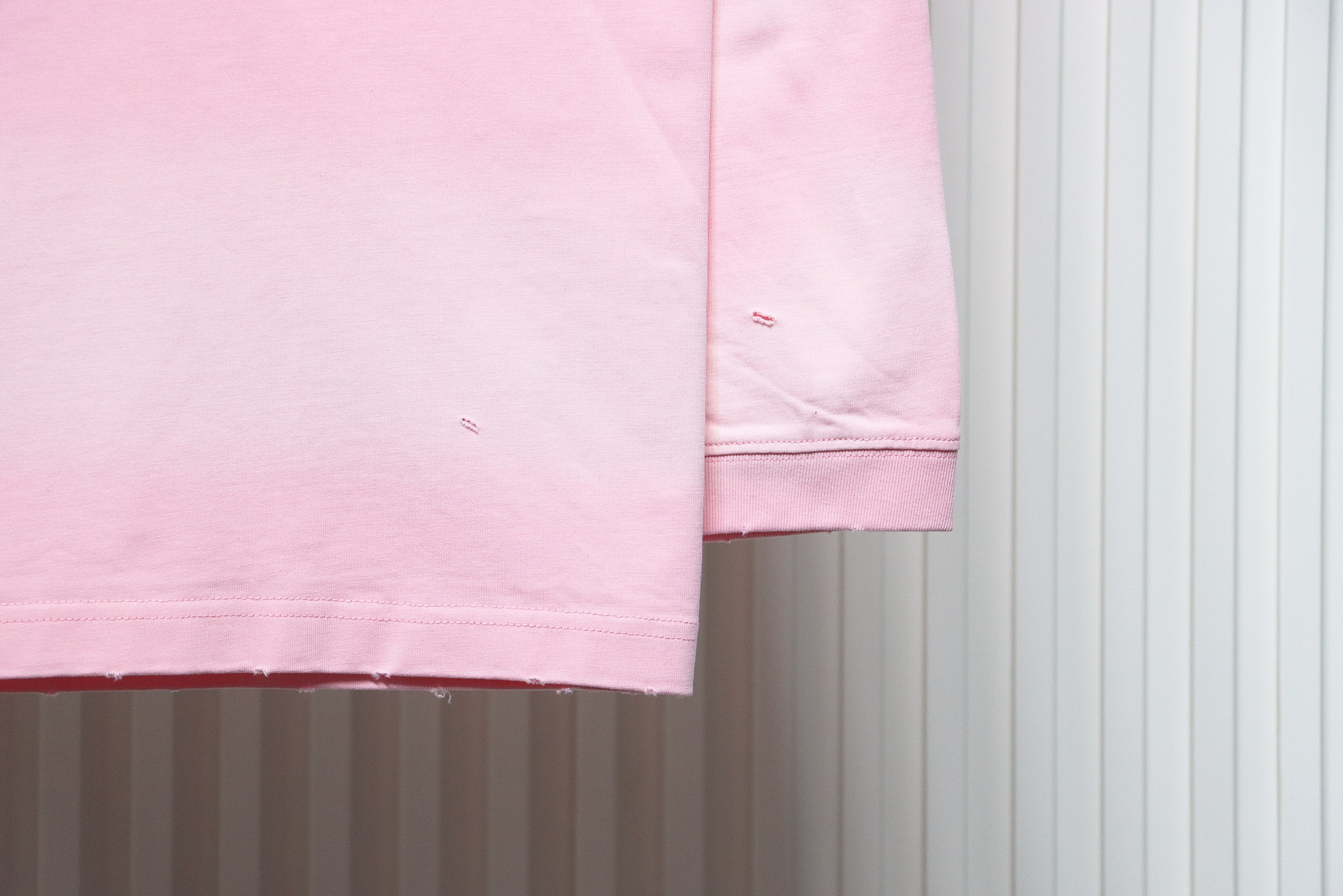 We11 Done 24SS Cute Love Skull Gradient Print Couple Long-Sleeved T-shirt Pink