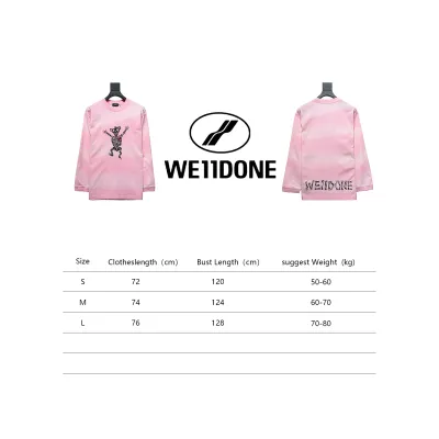We11 Done 24SS Cute Love Skull Gradient Print Couple Long-Sleeved T-shirt Pink 02