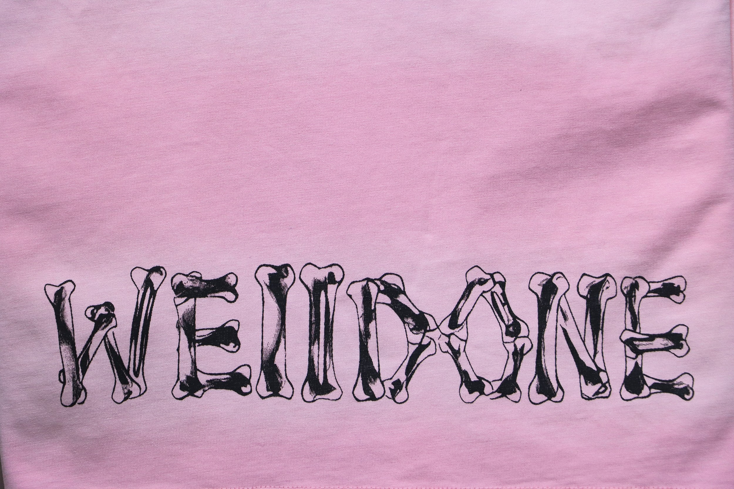 We11 Done 24SS Cute Love Skull Gradient Print Couple Long-Sleeved T-shirt Pink