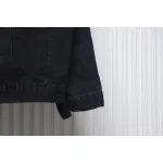 We11 Done 24ss Printed Diagonal Zip Washed Denim Jacket Black
