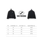We11 Done 24ss Printed Diagonal Zip Washed Denim Jacket Black