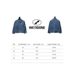 We11 Done 24ss Printed Diagonal Zip Washed Denim Jacket Blue