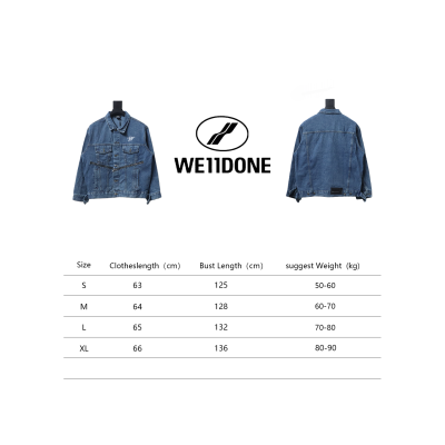 We11 Done 24ss Printed Diagonal Zip Washed Denim Jacket Blue 02