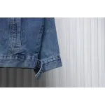 We11 Done 24ss Printed Diagonal Zip Washed Denim Jacket Blue