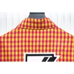 We11 Done American Retro Leather Badge Yellow Plaid Unisex Long Sleeve Orange