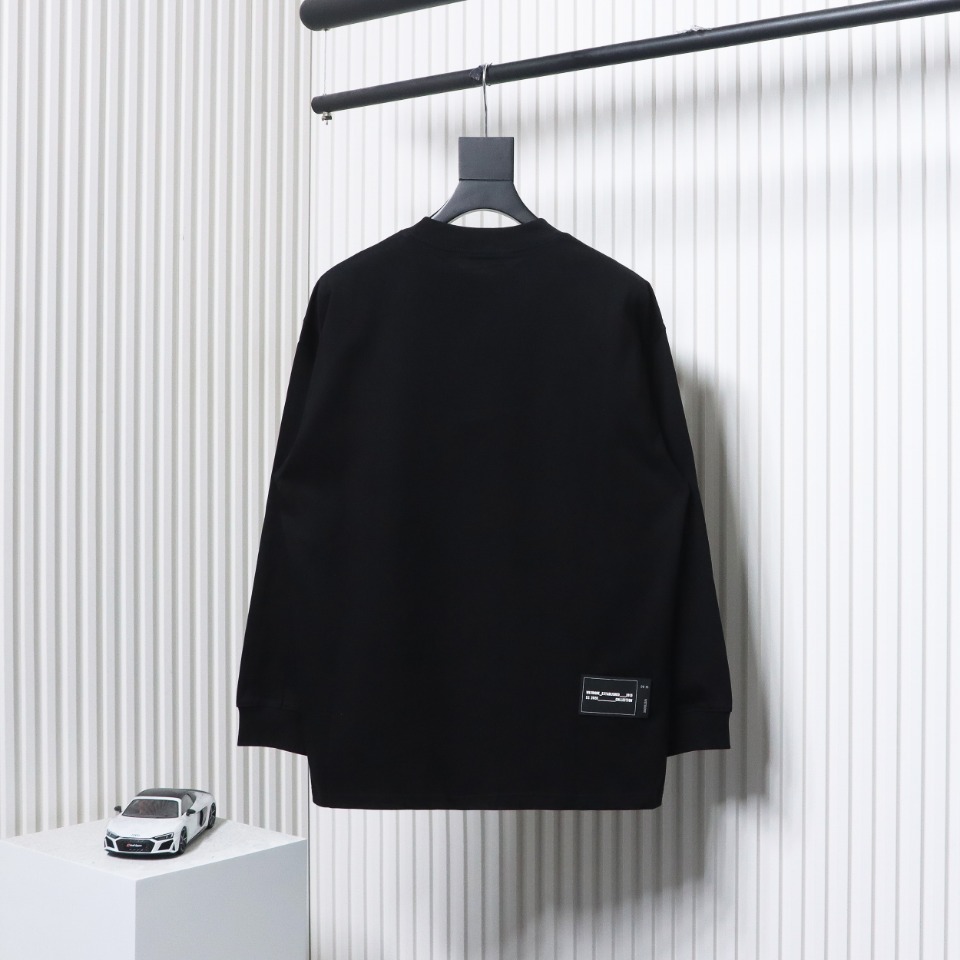 We11 Done Classic Bullet Screen Letter Print Couple Long-Sleeved T-shirt Black