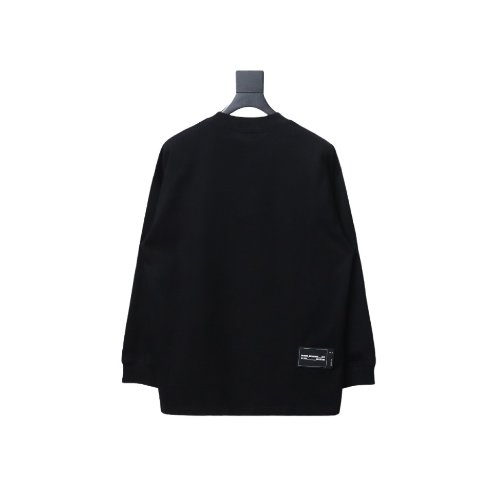 We11 Done Classic Bullet Screen Letter Print Couple Long-Sleeved T-shirt Black