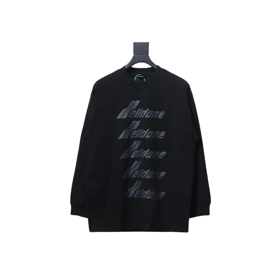 We11 Done Classic Bullet Screen Letter Print Couple Long-Sleeved T-shirt Black