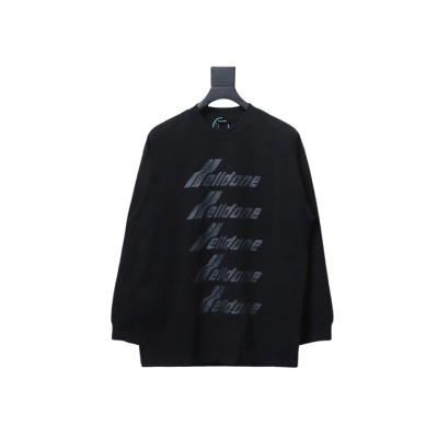 We11 Done Classic Bullet Screen Letter Print Couple Long-Sleeved T-shirt Black 01