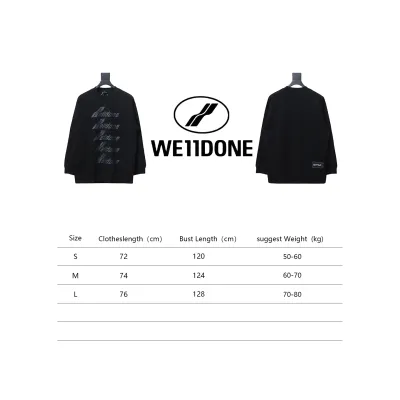 We11 Done Classic Bullet Screen Letter Print Couple Long-Sleeved T-shirt Black 02
