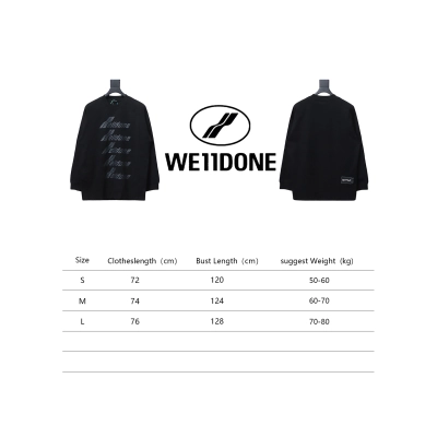 We11 Done Classic Bullet Screen Letter Print Couple Long-Sleeved T-shirt Black 02