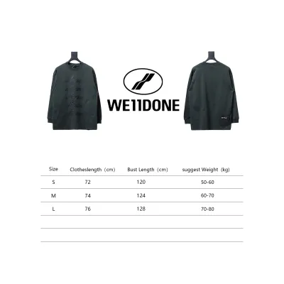 We11 Done Classic Bullet Screen Letter Print Couple Long-Sleeved T-shirt Grey 02