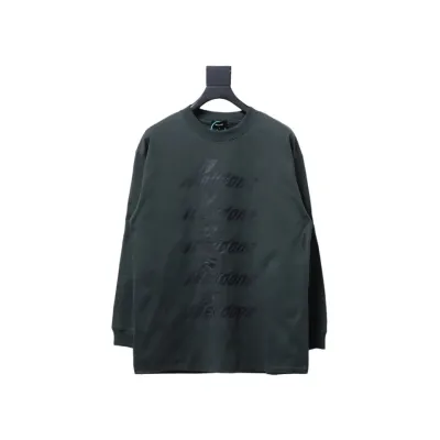 We11 Done Classic Bullet Screen Letter Print Couple Long-Sleeved T-shirt Grey 01