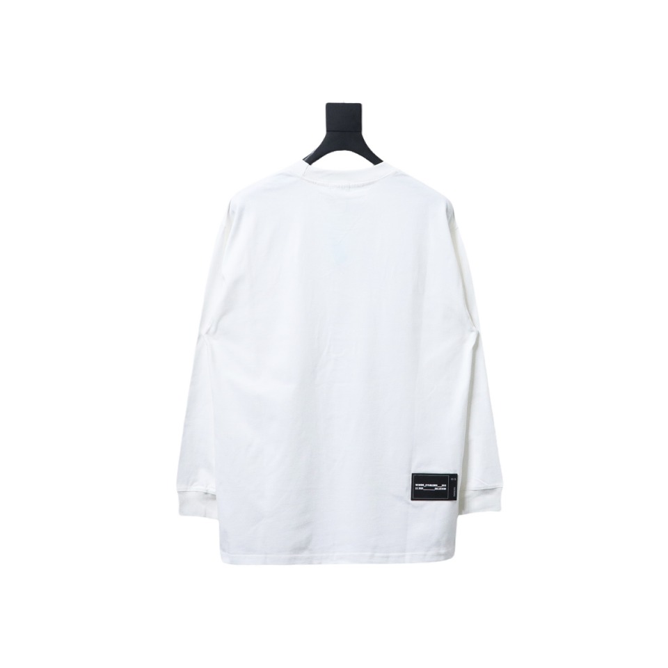 We11 Done Classic Bullet Screen Letter Print Couple Long-Sleeved T-shirt White