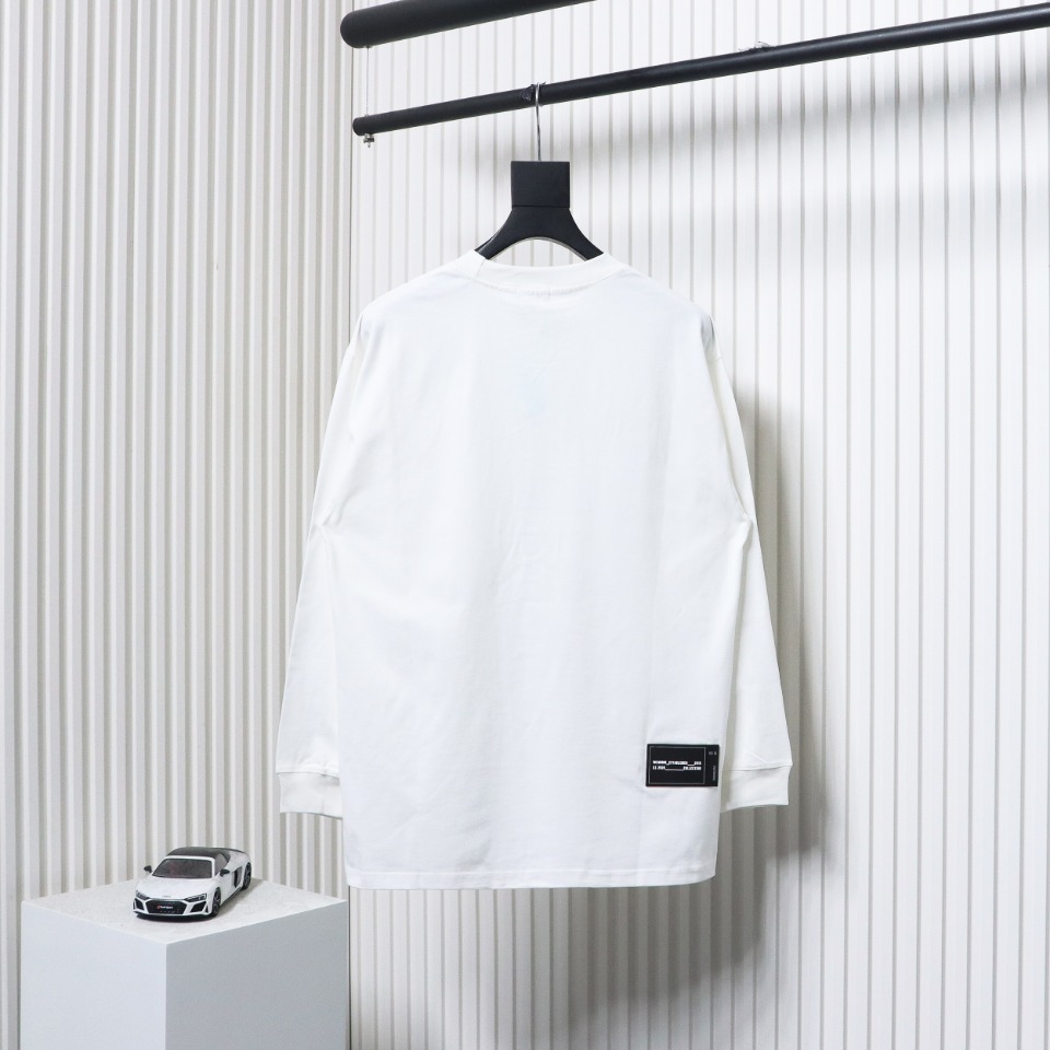 We11 Done Classic Bullet Screen Letter Print Couple Long-Sleeved T-shirt White