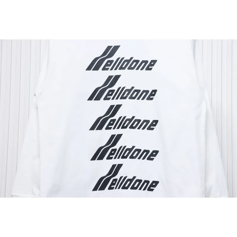 We11 Done Classic Bullet Screen Letter Print Couple Long-Sleeved T-shirt White