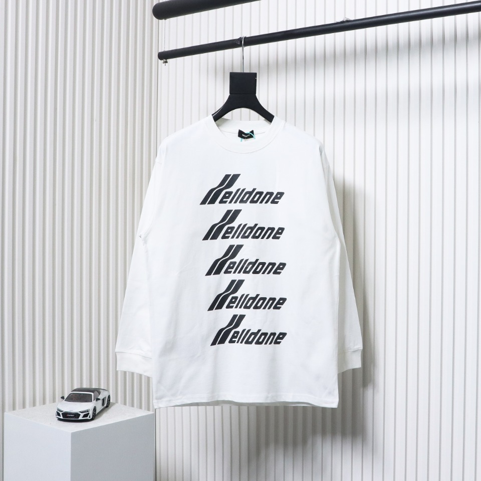 We11 Done Classic Bullet Screen Letter Print Couple Long-Sleeved T-shirt White