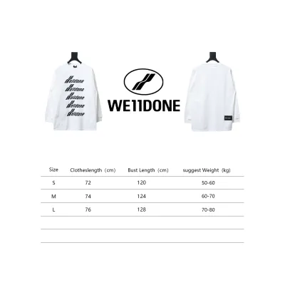 We11 Done Classic Bullet Screen Letter Print Couple Long-Sleeved T-shirt White 02