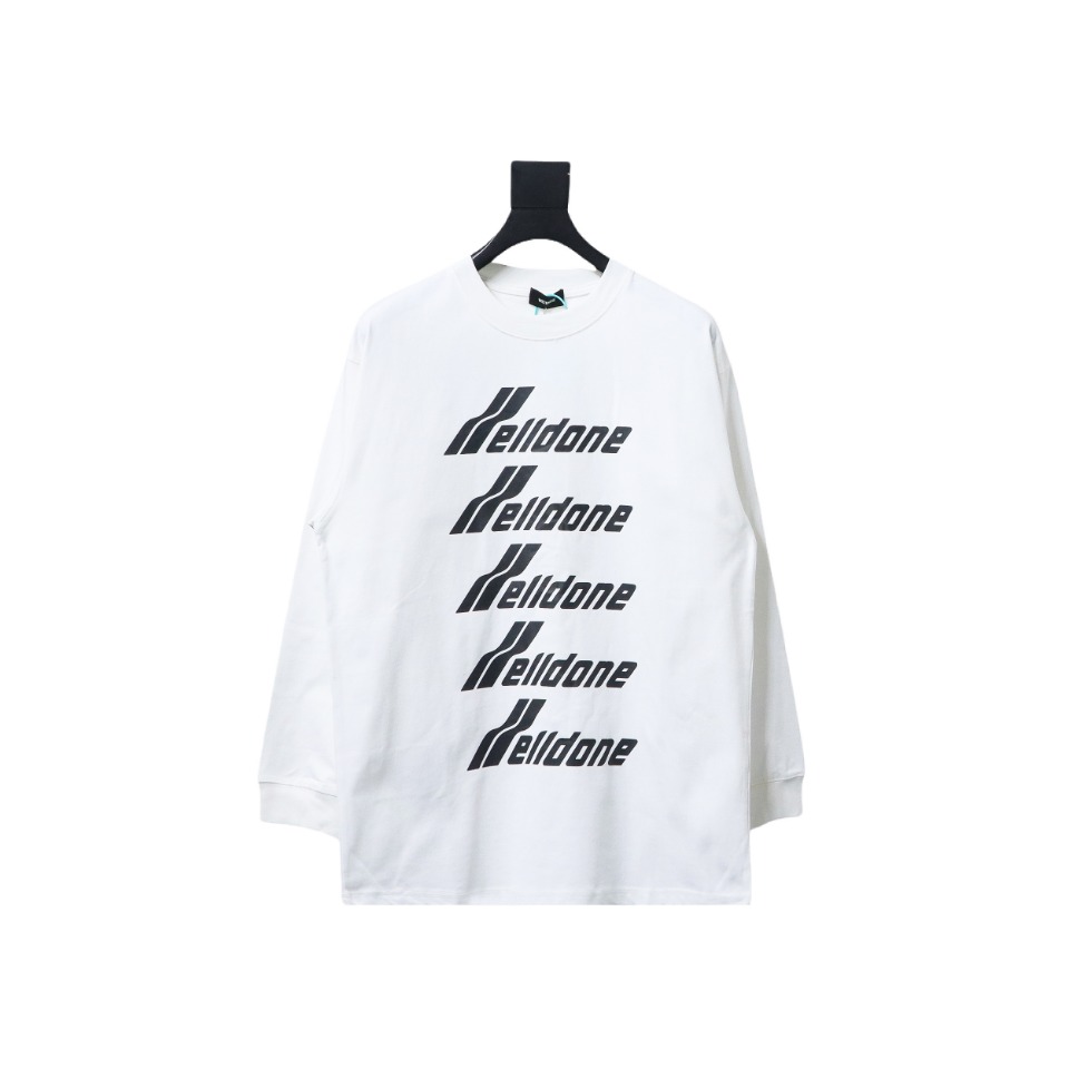We11 Done Classic Bullet Screen Letter Print Couple Long-Sleeved T-shirt White