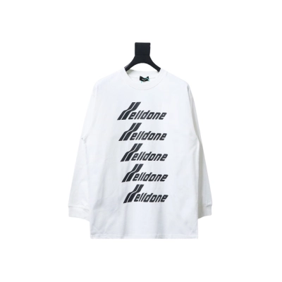 We11 Done Classic Bullet Screen Letter Print Couple Long-Sleeved T-shirt White 01