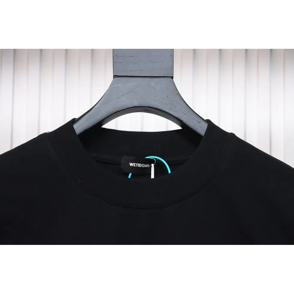 We11 Done Classic Love Barrage Letters 3D Printed Couple Long Sleeve T-shirt Black