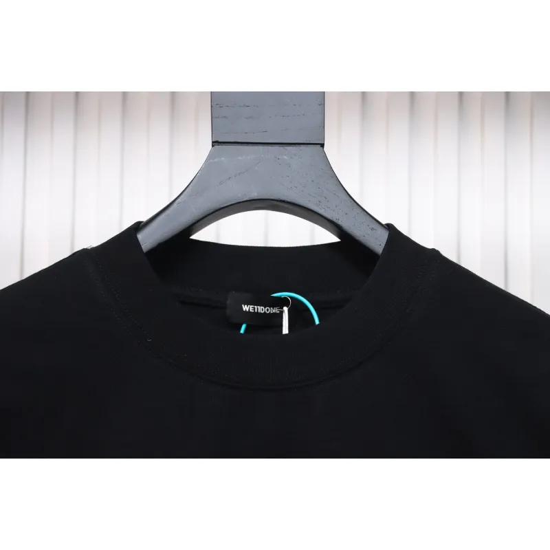 We11 Done Classic Love Barrage Letters 3D Printed Couple Long Sleeve T-shirt Black