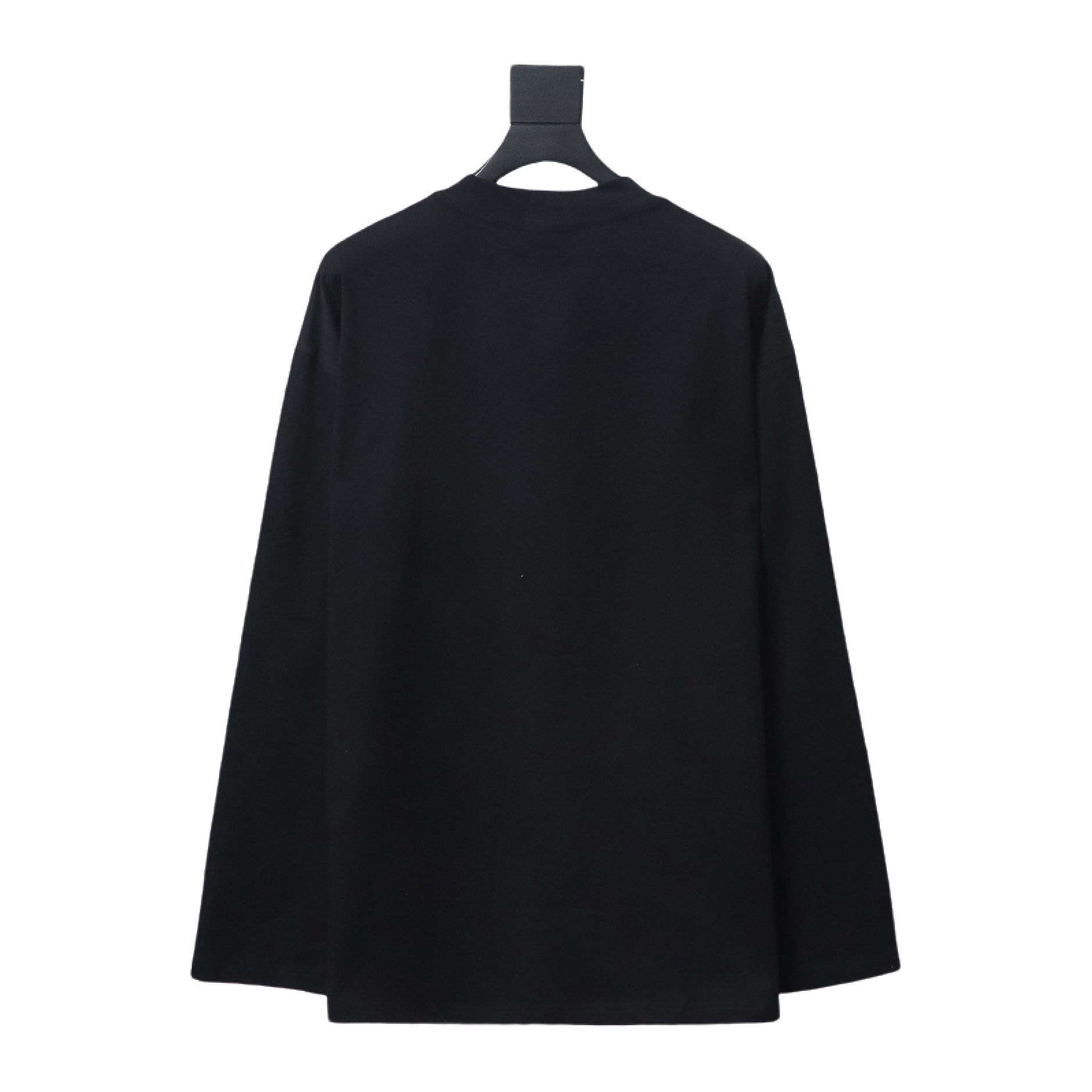 We11 Done Classic Love Barrage Letters 3D Printed Couple Long Sleeve T-shirt Black