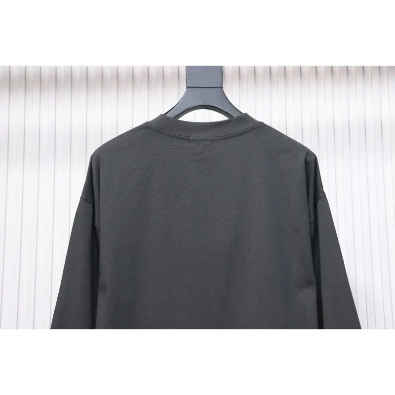 We11 Done Classic Love Barrage Letters 3D Printed Couple Long Sleeve T-shirt Grey