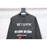 We11 Done Classic Love Barrage Letters 3D Printed Couple Long Sleeve T-shirt Grey