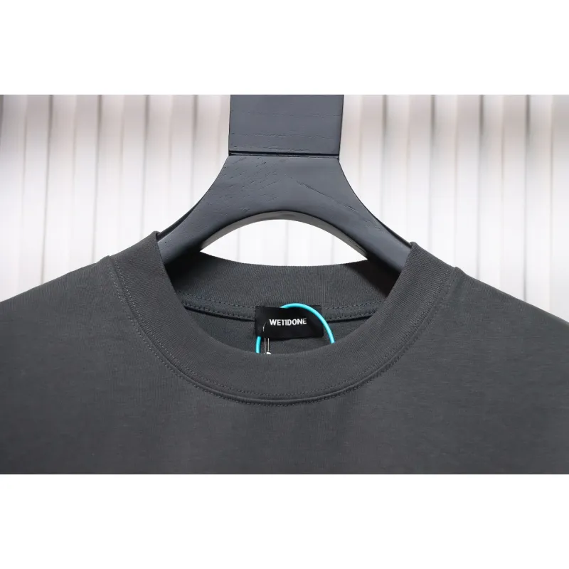 We11 Done Classic Love Barrage Letters 3D Printed Couple Long Sleeve T-shirt Grey