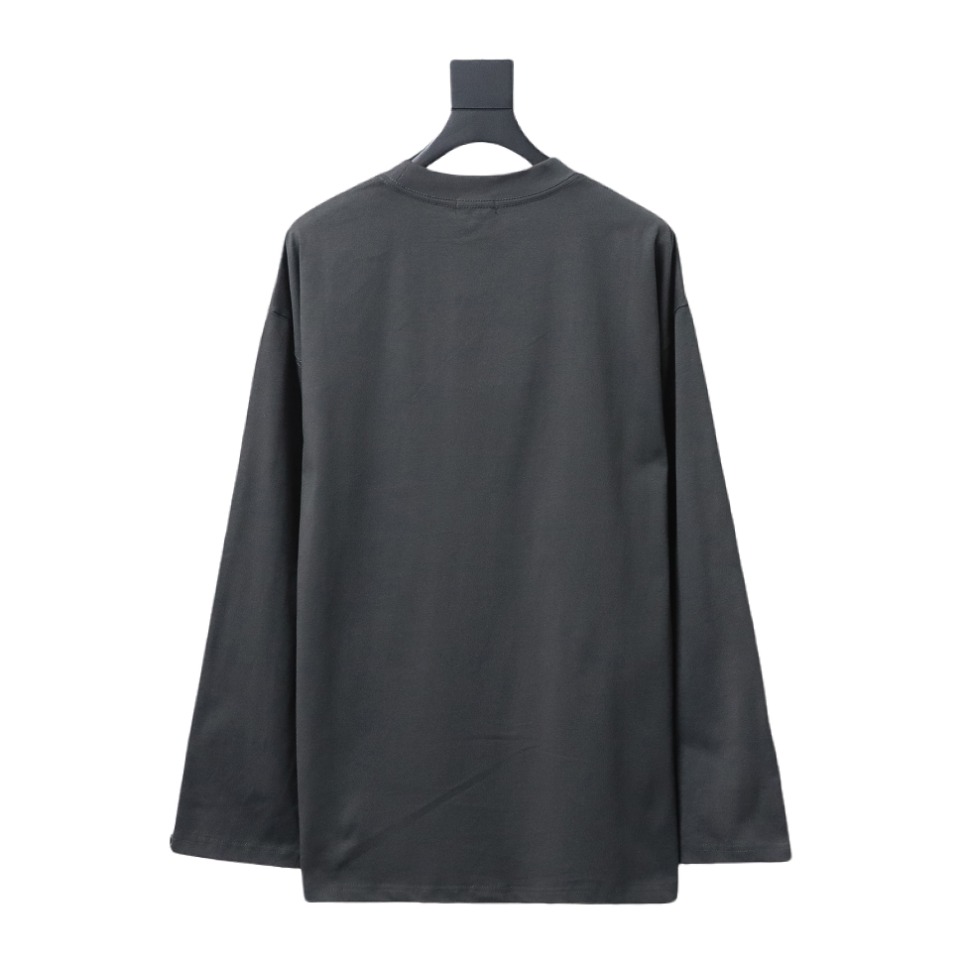 We11 Done Classic Love Barrage Letters 3D Printed Couple Long Sleeve T-shirt Grey