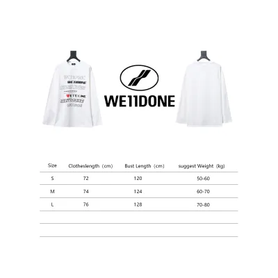 We11 Done Classic Love Barrage Letters 3D Printed Couple Long Sleeve T-shirt White 02