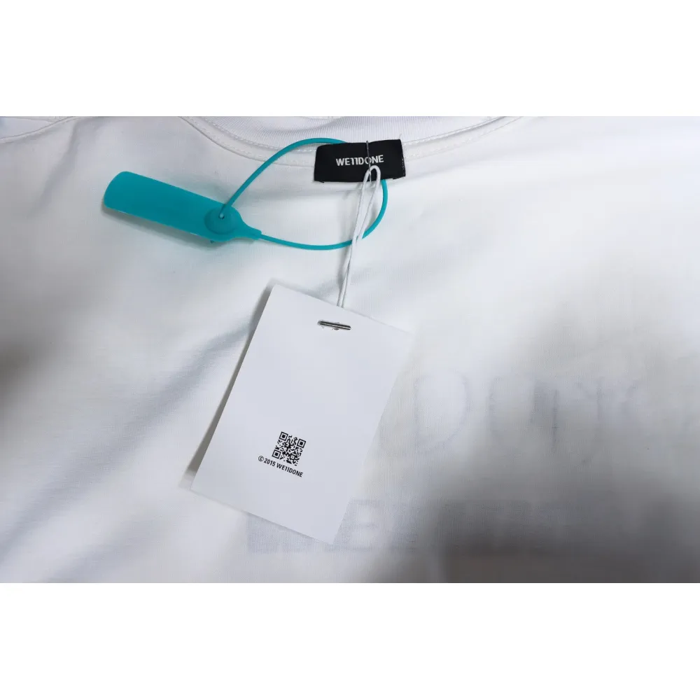 We11 Done Classic Love Barrage Letters 3D Printed Couple Long Sleeve T-shirt White